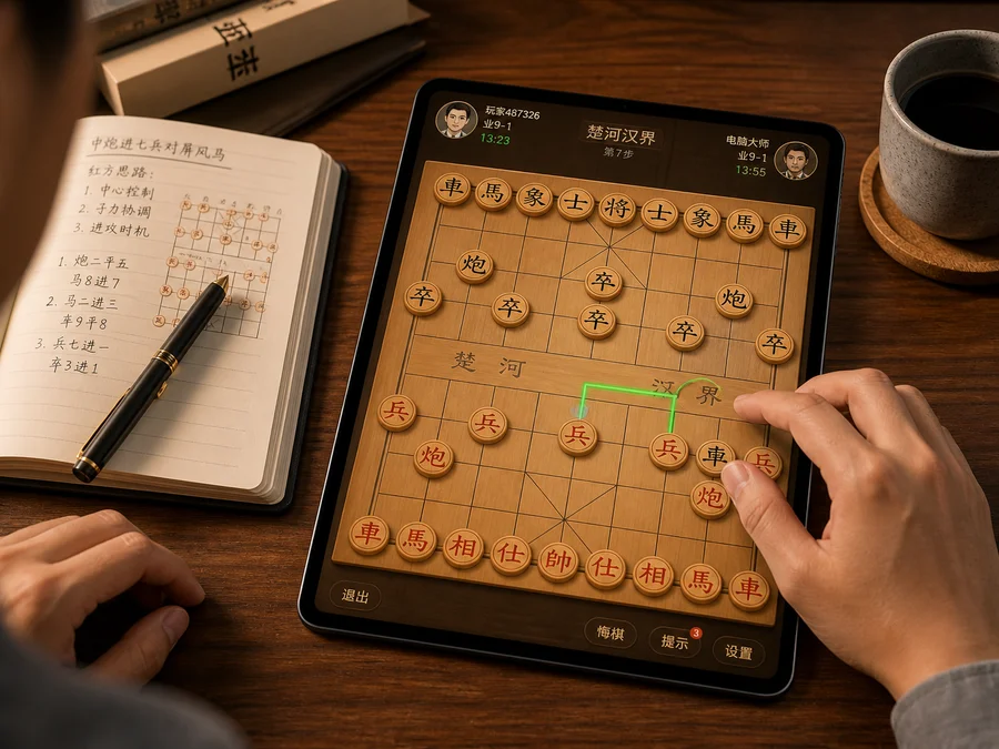 Checking a hint and undoing a xiangqi AI game